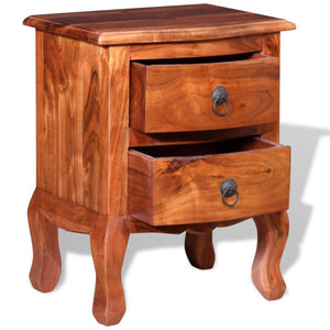 vidaXL Bedside Cabinets with Drawers 2 pcs Solid Acacia Wood