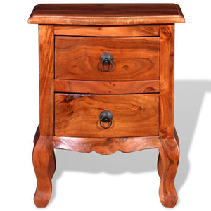 vidaXL Bedside Cabinets with Drawers 2 pcs Solid Acacia Wood