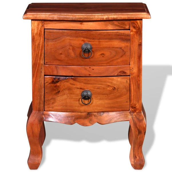 vidaXL Bedside Cabinets with Drawers 2 pcs Solid Acacia Wood