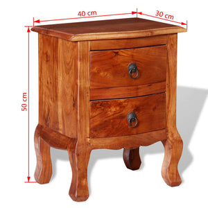 vidaXL Bedside Cabinets with Drawers 2 pcs Solid Acacia Wood