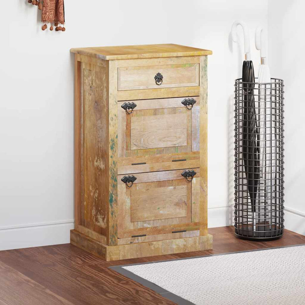 vidaXL Shoe Cabinet with 4 Compartments and Drawer Solid Reclaimed Wood