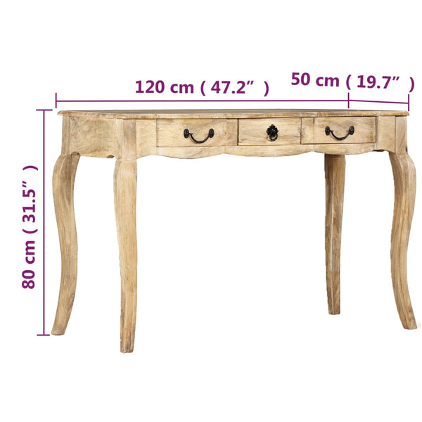 vidaXL Solid Mango Wood Console Table 120x50x80 cm