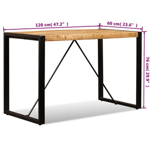 vidaXL Dining Table Rough Solid Mango Wood 120 cm
