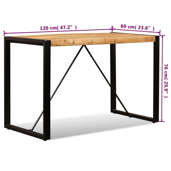 vidaXL Dining Table Rough Solid Mango Wood 120 cm
