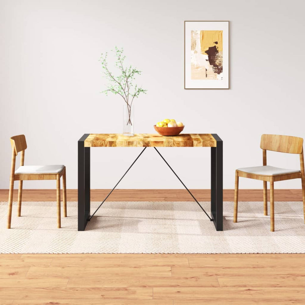 vidaXL Dining Table Rough Solid Mango Wood 120 cm