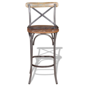 vidaXL Bar Stool Solid Reclaimed Wood