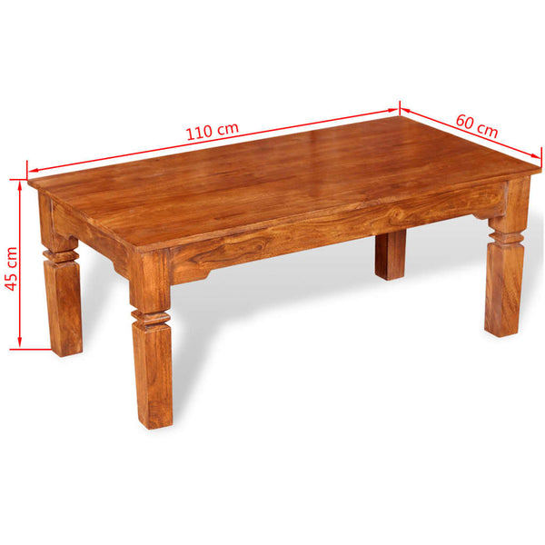 vidaXL Coffee Table Solid Wood 110x60x45 cm