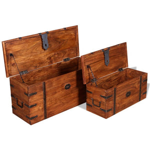 vidaXL 2-Piece Trunk Set Solid Wood