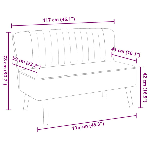 vidaXL Fabric Sofa 117x55.5x77 cm Dark Grey