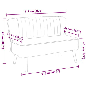 vidaXL Fabric Sofa 117x55.5x77 cm Blue