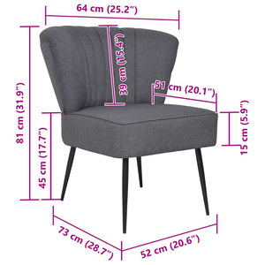 vidaXL Cocktail Armchair Dark Grey Fabric