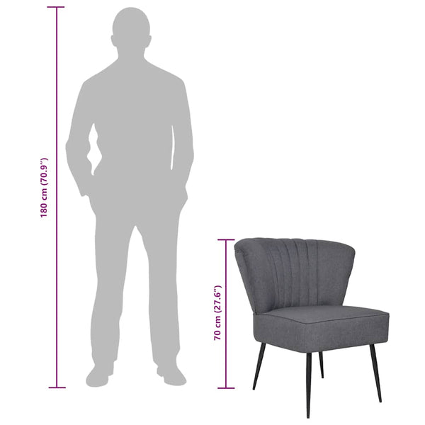 vidaXL Cocktail Armchair Dark Grey Fabric