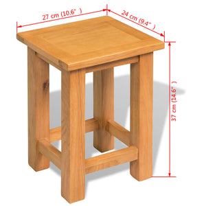 vidaXL Side Table 27x24x37 cm Solid Oak Wood