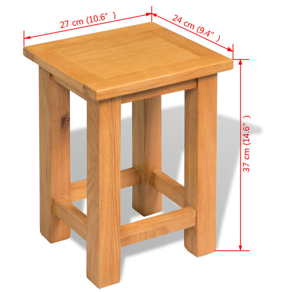 vidaXL Side Table 27x24x37 cm Solid Oak Wood