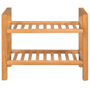 vidaXL 2-Tier Shoe Rack 50x27x40 cm Solid Oak Wood