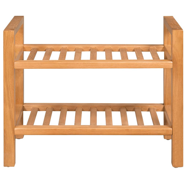 vidaXL 2-Tier Shoe Rack 50x27x40 cm Solid Oak Wood