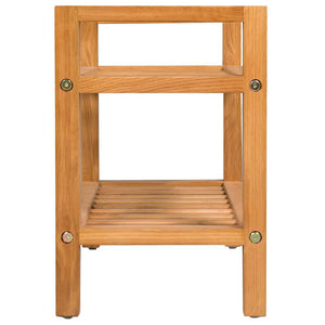 vidaXL 2-Tier Shoe Rack 50x27x40 cm Solid Oak Wood
