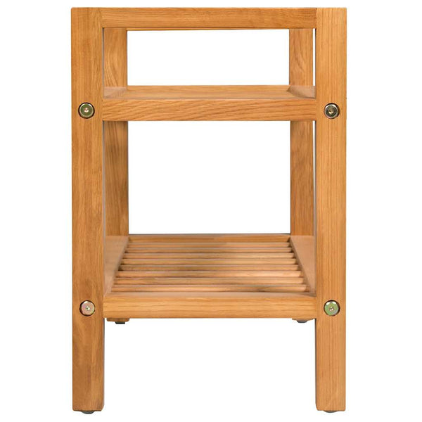 vidaXL 2-Tier Shoe Rack 50x27x40 cm Solid Oak Wood