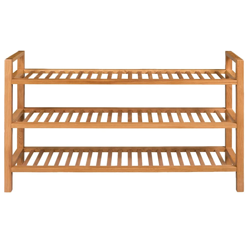 vidaXL Shoe Rack with 3 Tiers 100x27x60 cm Solid Oak Wood
