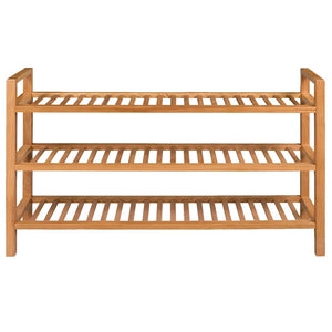 vidaXL Shoe Rack with 3 Tiers 100x27x60 cm Solid Oak Wood