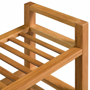 vidaXL Shoe Rack with 3 Tiers 100x27x60 cm Solid Oak Wood