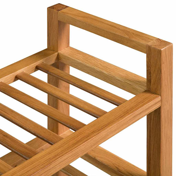 vidaXL Shoe Rack with 3 Tiers 100x27x60 cm Solid Oak Wood