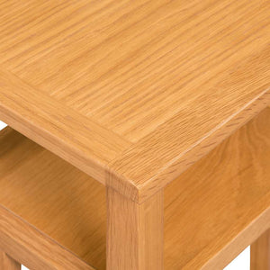 vidaXL Side Table with Magazine Rack 27x35x55 cm Solid Oak Wood
