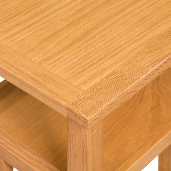 vidaXL Side Table with Magazine Rack 27x35x55 cm Solid Oak Wood