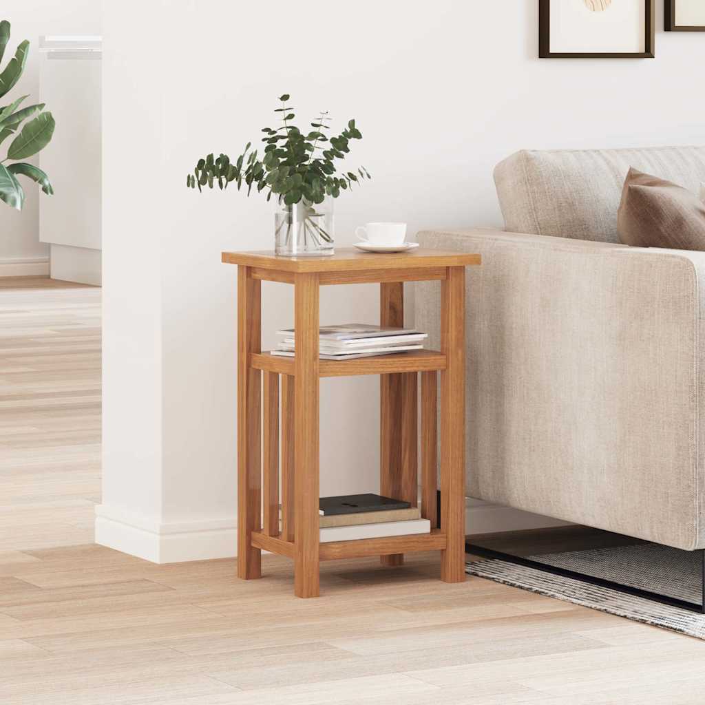 vidaXL Side Table with Magazine Rack 27x35x55 cm Solid Oak Wood