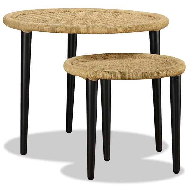 vidaXL Coffee Table Set 2-piece Natural Jute