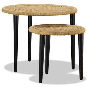 vidaXL Coffee Table Set 2-piece Natural Jute