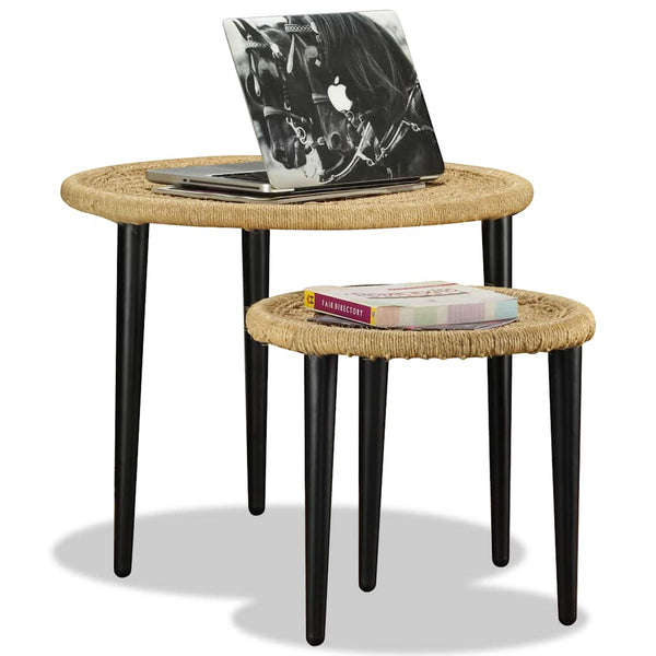 vidaXL Coffee Table Set 2-piece Natural Jute