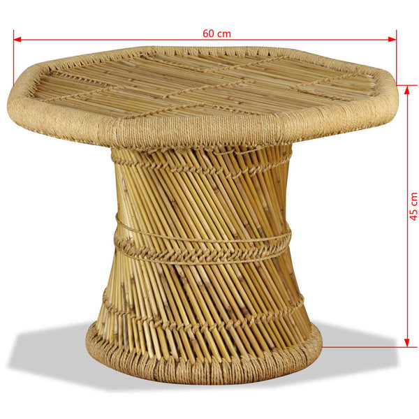 vidaXL Octagonal Bamboo Coffee Table 60x60x45 cm