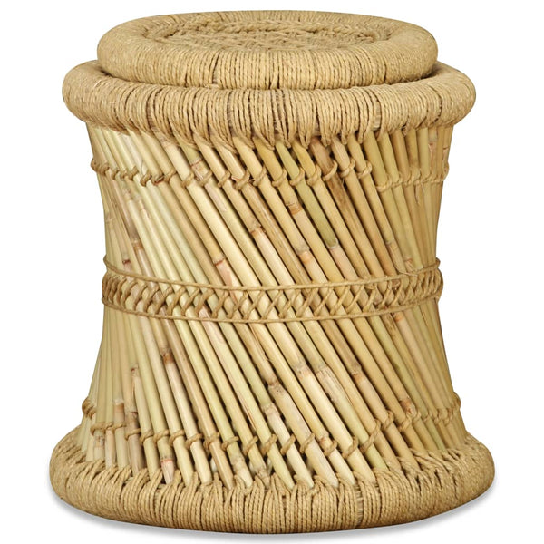 vidaXL Stool 2 pcs. Bamboo and Jute