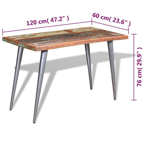 vidaXL Dining Table Reclaimed Solid Wood 120x60x76 cm