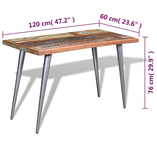 vidaXL Dining Table Reclaimed Solid Wood 120x60x76 cm