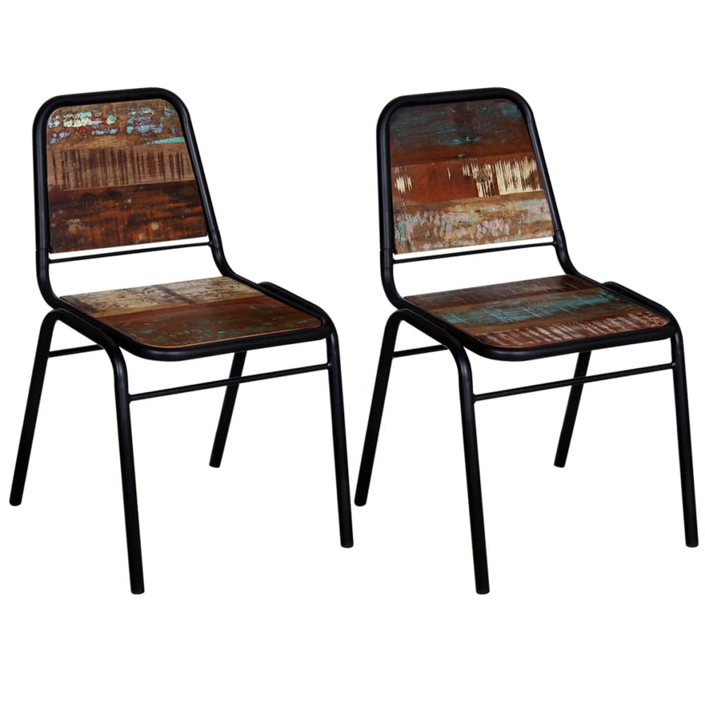 vidaXL Dining Chairs 2 pcs. Solid Reclaimed Wood