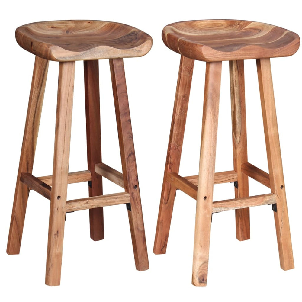 vidaXL Bar Stools 2 pcs. Solid Acacia Wood