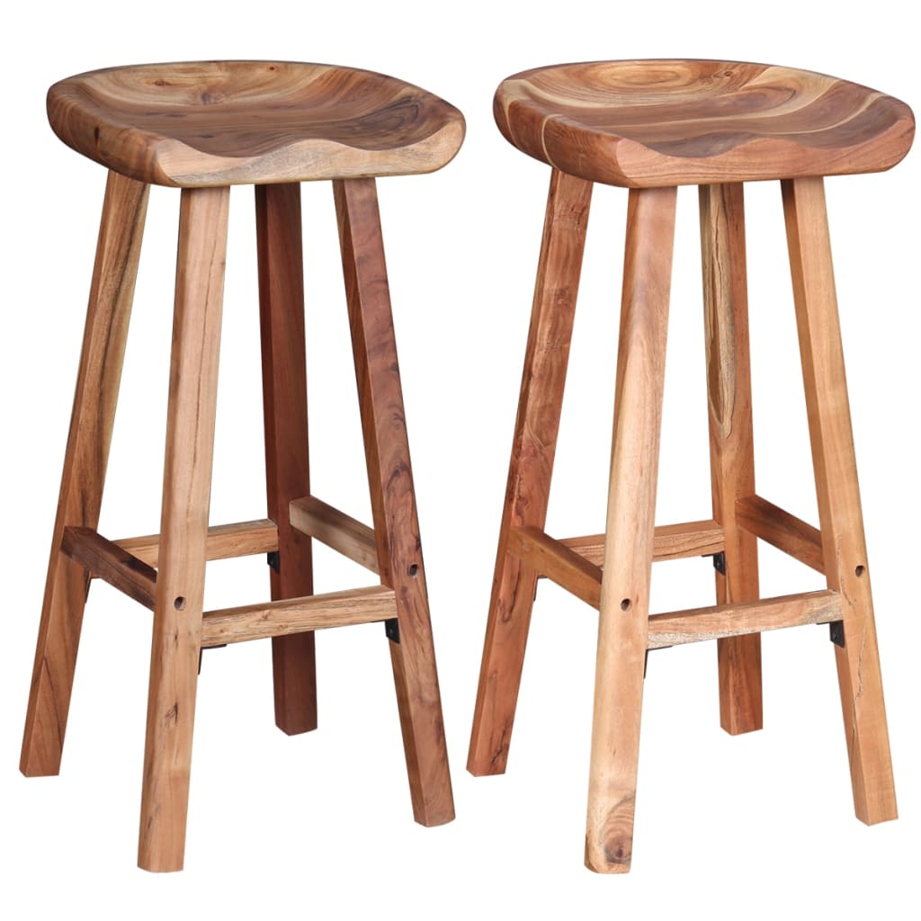 vidaXL Bar Stools 2 pcs. Solid Acacia Wood