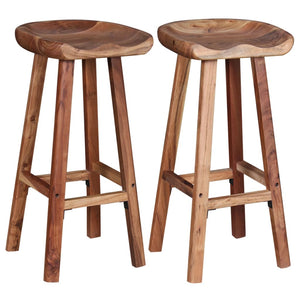 vidaXL Bar Stools 2 pcs. Solid Acacia Wood