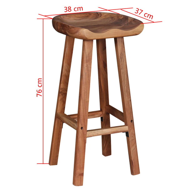 vidaXL Bar Stools 2 pcs. Solid Acacia Wood