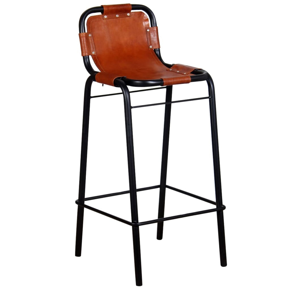 vidaXL Bar Stools 2 pcs. Genuine Leather