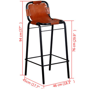 vidaXL Bar Stools 2 pcs. Genuine Leather