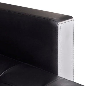 vidaXL L-shaped Sofa Bed Faux Leather Black