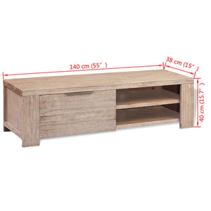 vidaXL TV Cabinet Solid Acacia Wood Brushed 140x38x40 cm