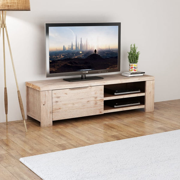 vidaXL TV Cabinet Solid Acacia Wood Brushed 140x38x40 cm