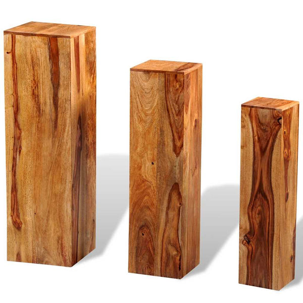 vidaXL 3-Tier Plant Stand Solid Acacia Wood Brown