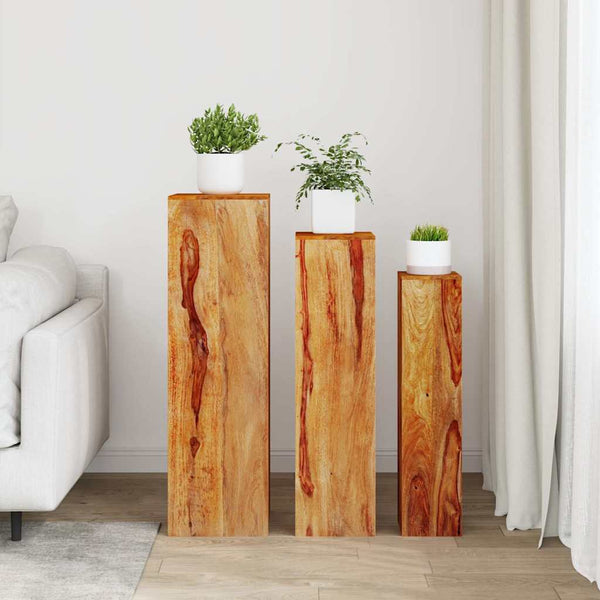 vidaXL 3-Tier Plant Stand Solid Acacia Wood Brown
