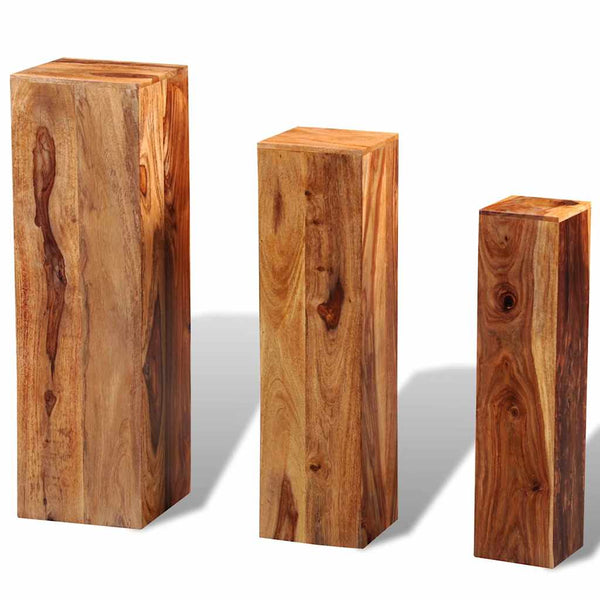 vidaXL 3-Tier Plant Stand Solid Acacia Wood Brown