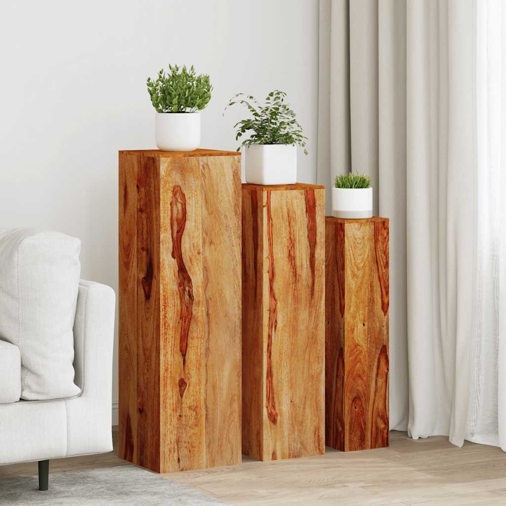 vidaXL 3-Tier Plant Stand Solid Acacia Wood Brown